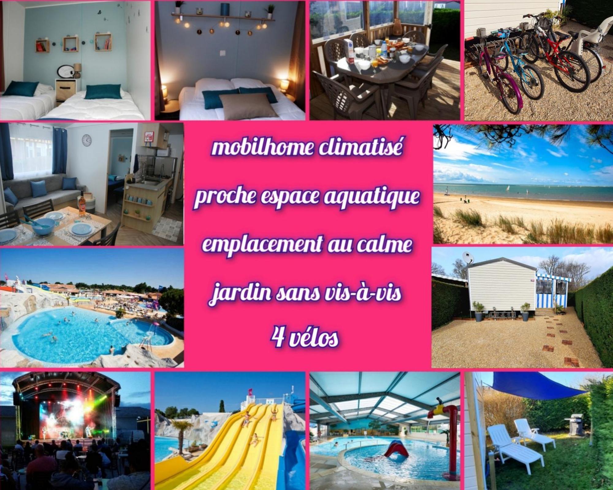Mobilhome 2Ch Climatise-Terrasse Fermee-4 Velos-Camping 4 Etoiles Les Charmettes Les Mathes Exteriér fotografie